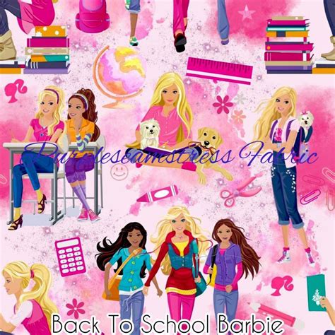 Back To School Barbie Purpleseamstress Fabric