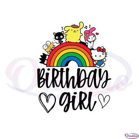 Hello Kitty And Friends Rainbow Birthday SVG Cutting Files - oggsync.com