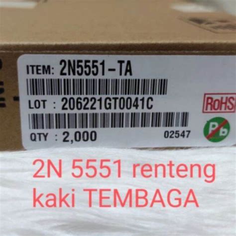 10 BUAH TRANSISTOR 2N5551 NPN ORIGINAL KAKI TEMBAGA TRANSISTOR 2N