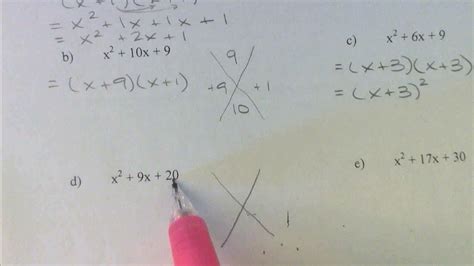 Mfm2p Factoring Simple Trinomials Youtube