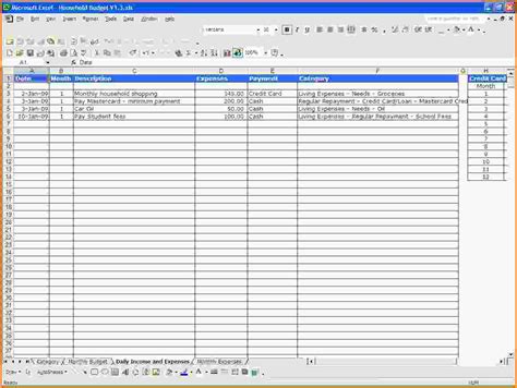 set   financial spreadsheet  excel  personal