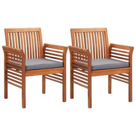 2 pcs Chaises à dîner de jardin Siège de Terrasse Chaise d