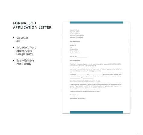 Job Application Letter 13 Free Pdf Word Documents Download