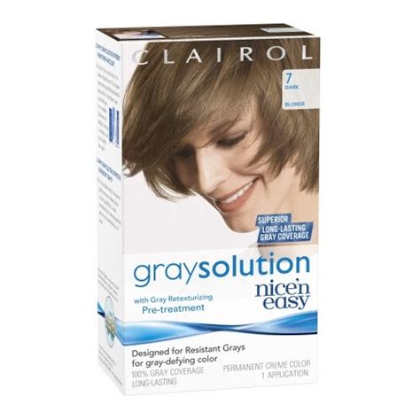 Hair Color Kits Clairol Gray Solution By Nice N Easy Hair Color 007 Dark Blonde 1 Kit Pack Of 3