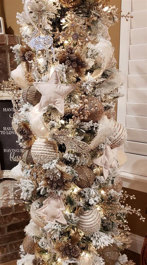 Elegant White Christmas Tree With Gold And Silver Ornaments