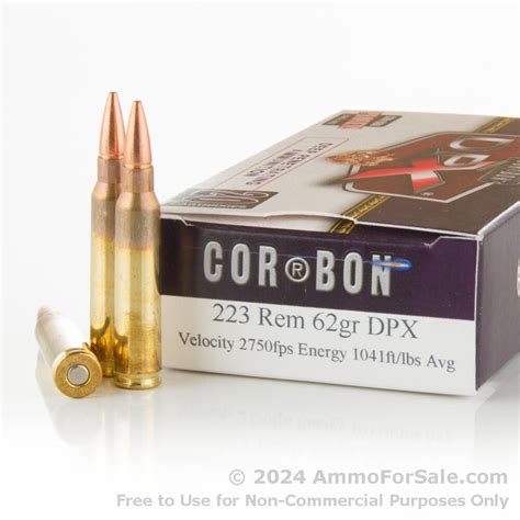 20 Rounds Of Discount 62gr Solid Copper Hollow Point 223 Ammo For Sale