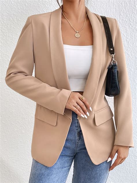 Shein Priv Solid Shawl Collar Blazer Shein Uk