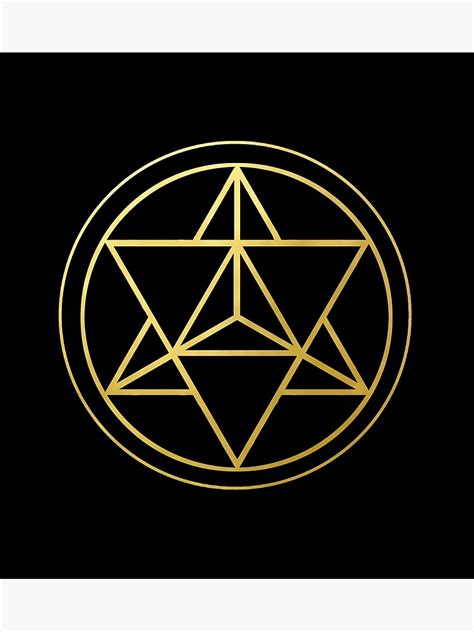 Merkaba Star Tetrahedron Gold Sacred Geometry Kabbalah Mandala