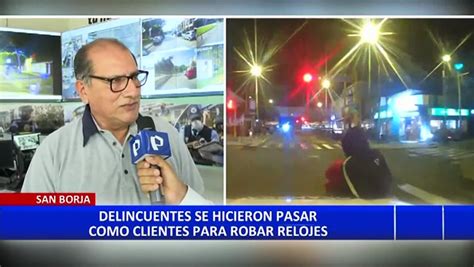 San Borja Delincuentes roban moto de serenazgo para huir de la policía