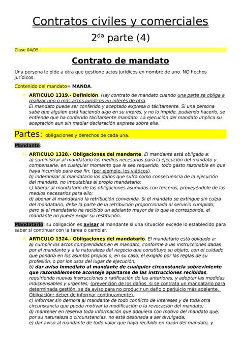 Segundo Parcial Segunda Parte Contratos Civiles Y Comerciales 2 Da