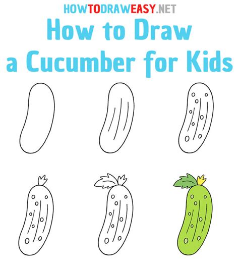 How To Draw A Cucumber For Kids How To Draw Easy