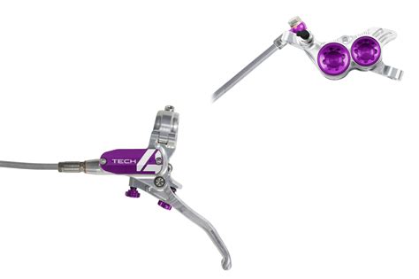 Hope Tech 4 V4 - No Rotor - Silver/Purple - Braided – Slam69