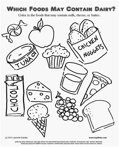 Downloadable Nutrition Coloring Pages