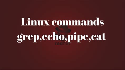 Linux Basic Commands Grep Pipe Echo And Cat Youtube