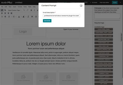 Acelle AI Kit - Subject Line and Spam/Deliverability Report with AI