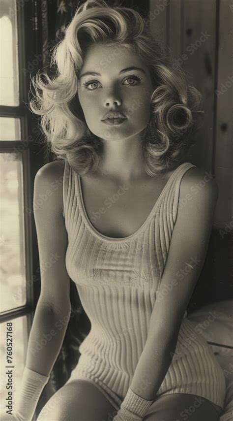 S Style Pin Up Girl With Fair Skin Vulnerable Shy Pleading Coquette Blonde Wavy Hair