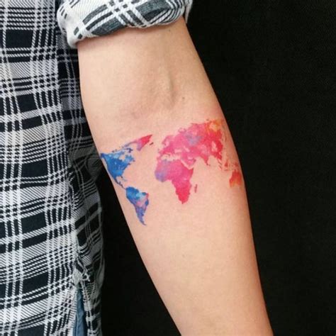 World Map Tattoo Ideas For Those Who Love To Travel 🗺