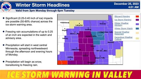 Christmas Day Ice Storm Warning In Red River Valley INewZ