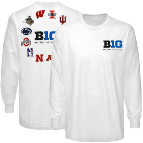 Big Ten White Team Logo Circle Long Sleeve T Shirt The Official Store