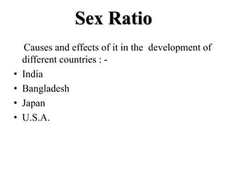 Sex Ratio And Mortality Ppt