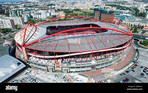 Aerial view of the Benfica Stadium home to the S.L. Benfica football ...