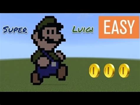 Minecraft Luigi Di Super Mario Pixel Art Youtube