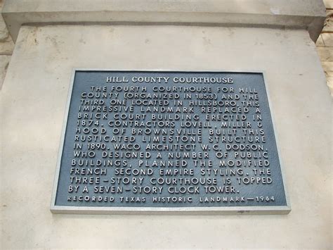 Hill County Courthouse - TEXAS HISTORICAL MARKERS