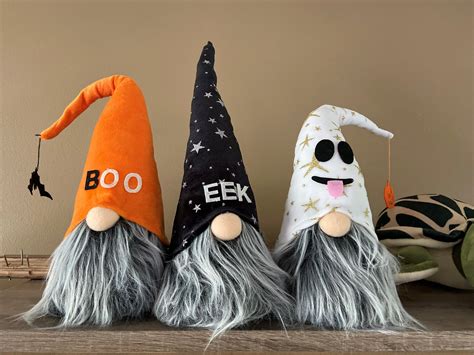 Halloween Plush Gnomes Set Of 3 Etsy