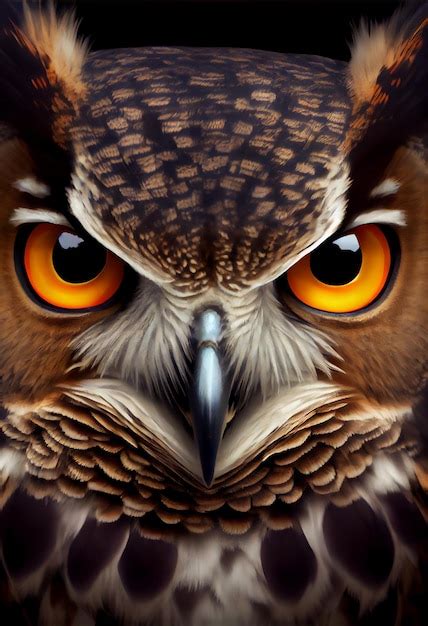 Premium Ai Image An Image Of A Close Up Of An Owls Face With Yellow