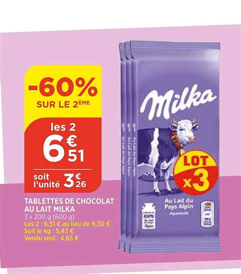 Promo Tablettes De Chocolat Au Lait Milka Chez Bi1 ICatalogue Fr