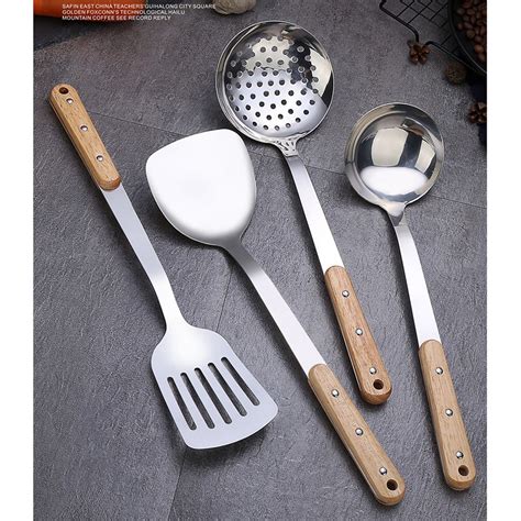 Stainless Steel Cookware Long Handle Kitchen Set Cooking Tools Scoop