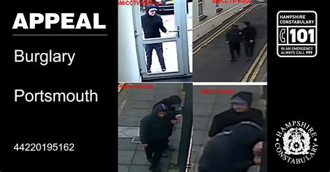 Appeal For Information Following Burglary In Portsmouth Hampshire And