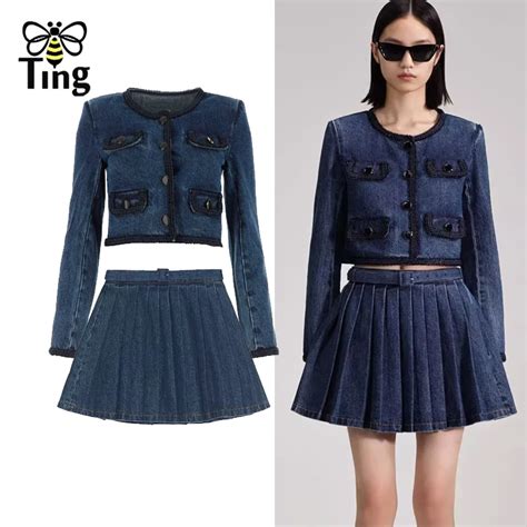 Tingfly Designer Single Breasted Denim Short Style Jacket Coat