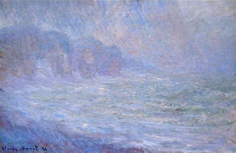 Cliffs at Pourville, Rain, 1886 - Claude Monet - WikiArt.org