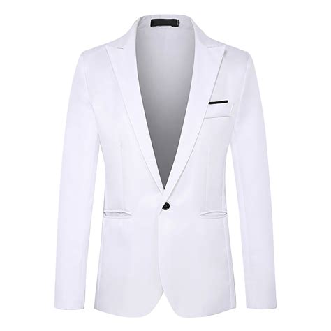 Yubnlvae Blazer For Men Mens Suit Slim Fit One Button Solid Tuxedo