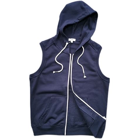 Good Quality Cotton Terry Mens Sleeveless Hoodie Stylish Hood Vest With Custom Personalized Logo