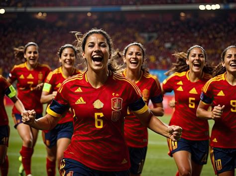 Premium AI Image | Triumphant Spanish Women's Football Team Cinematic ...