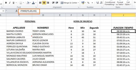 Función Tiempo « Funciones De Excel « Excel Intermedio