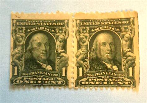 Mavin Series 1902 Benjamin Franklin 1 Cent Green Stamp Extremely