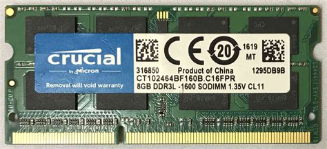 8gb Pc3l 12800s Crucial Laptop Sodimm