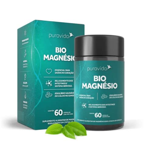 Suplemento Alimentar Bio Magn Sio Capsulas Puravida Viver Bem