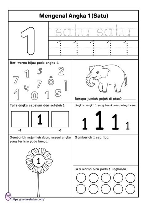 Lembar Kerja Kognitif Anak Tk Sd Matematika Bilangan 1 10