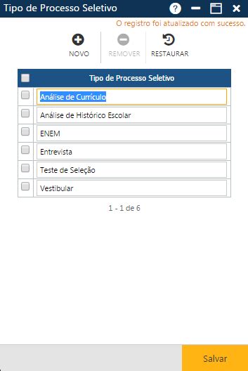 Aw Secret Rio Tabela Registro Escolar Tipo De Processo Seletivo