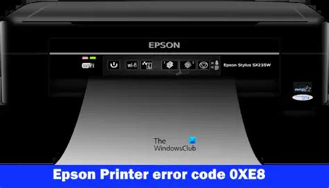 Epson Printer Error Code 0xE8 Fix