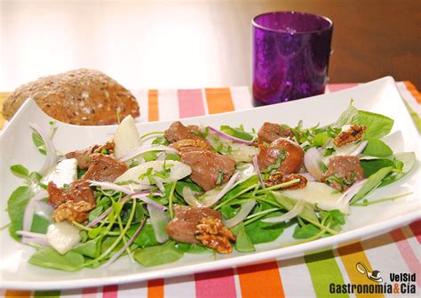 Ensalada De Berros Con Pavo Teriyaki Y Pera Gastronom A C A