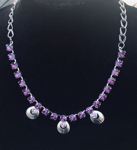 Swarovski Amethyst Purple Crystal Necklace Purple Crystal Necklace