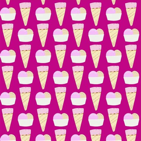 Premium Vector Ice Creams Seamless Pattern On Pink Background