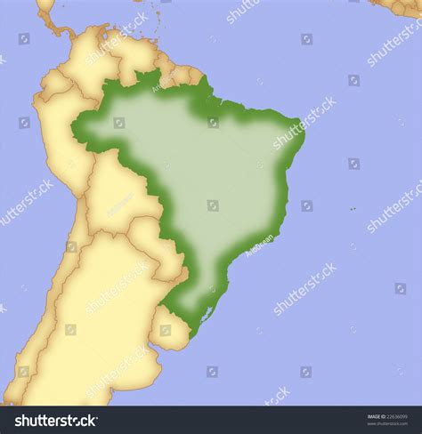 Brazil Vector Map Borders Surrounding Countries Stock Vector (Royalty Free) 22636099 | Shutterstock