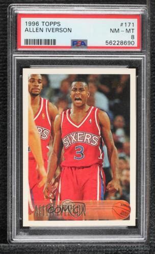 1996 97 Topps Allen Iverson 171 PSA 8 Rookie RC HOF EBay