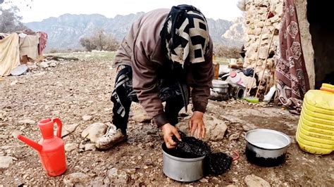 Grandma Preparing Fresh Milk By Milking A Goats For Delicious Breakfast